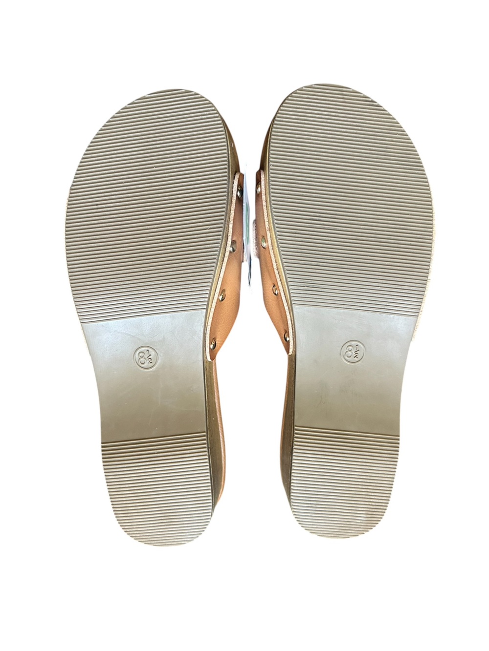 Universal Thread Women’s Tan Leather Slide Sandals with Buckle - Picture 7 of 7